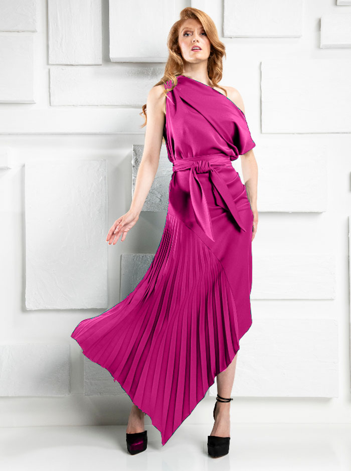 Della Pleat Dress - Synberry (Kevan Jon)